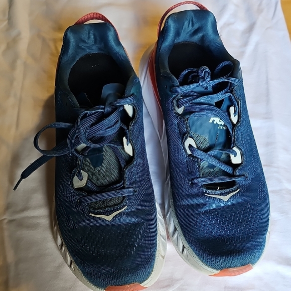 Hoka ELEVON 2 Navy and Coral Sneakers - Picture 2 of 8